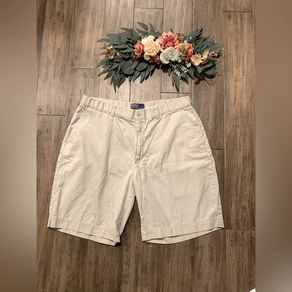 5/$25 Item Men’s Polo Flat Front Khaki Shorts - Picture 1 of 5